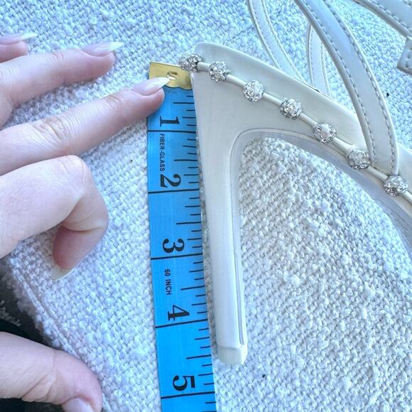 Steven Madden Zelle White Rhinestone Heels Size 8.5 - Picture 11 of 13